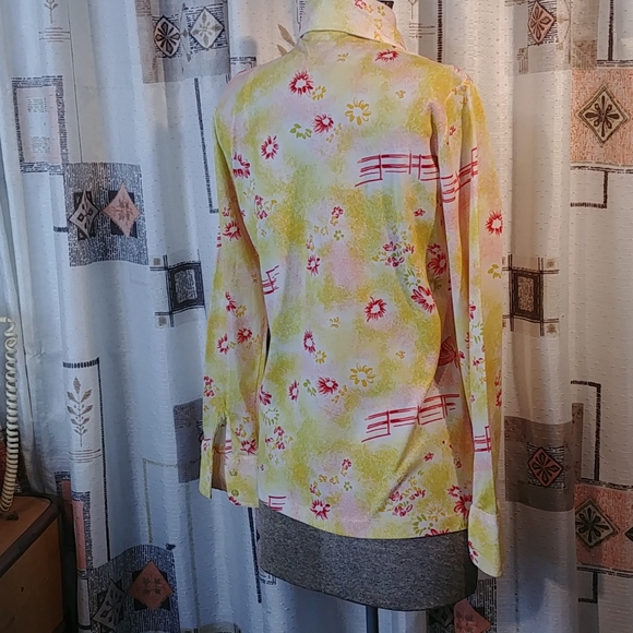 S/M Vintage Lerner Shops Print Blouse - Picture 3 of 8